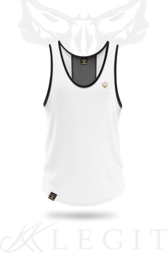 TANK TOP WHITE - GREY/GOLD BACK