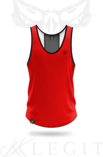 TANK TOP RED - GREY/GOLD BACK
