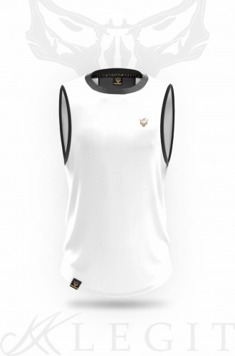 BEZRĘKAWNIK WHITE - GOLD/GREY BACK